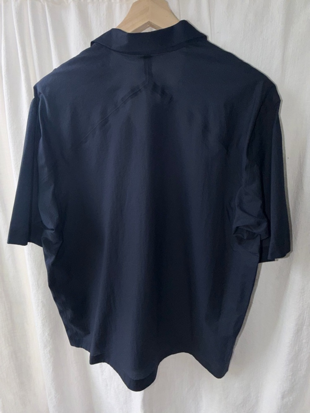 Arc’teryx Veilance Short Sleeve Shirt XL Navy Technical Minimalist Zip Pocket - Picture 3 of 5